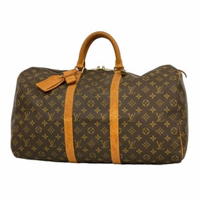 Louis Vuitton Monogram Keepall 50 Boston Bag M41426 Brown Men's and Women's