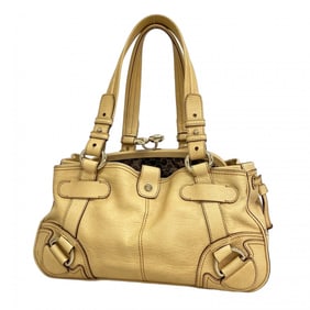 Celine Boogie Leather Shoulder Bag, Beige, Champagne, Women's