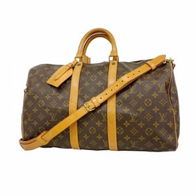 Louis Vuitton Monogram Keepall Bandouliere 45 Boston Bag M41418 Brown Men's and Women's
