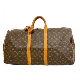 Louis Vuitton Monogram Keepall 55 Boston Bag M41424 Brown Men's and Women's