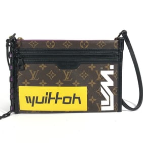 LOUIS VUITTON M44641 Monogram Logo Story Flat Messenger Pochette Shoulder Bag in Canvas, Unisex,