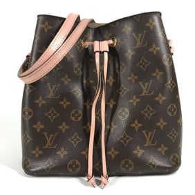 LOUIS VUITTON M44022 Monogram NeoNoe Drawstring Shoulder Bag in Canvas, Women's, Rose Poodle Brown