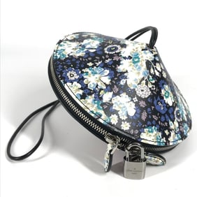 LOUIS VUITTON Floral Print Tupi Shoulder Bag in Black Leather, Unisex