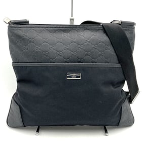 GUCCI 161822 Guccissima Shoulder Bag in Black Leather for Men and Women