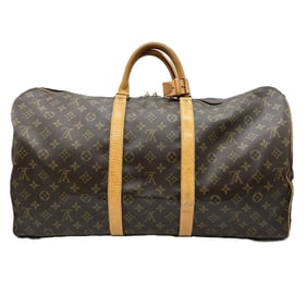 LOUIS VUITTON M41424 Keepall 55 Monogram Boston Bag, Brown, Women's and Men's Travel Bag