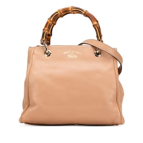 Gucci Bamboo Shopper Handbag/Shoulder Bag 2WAY 336032 Beige Leather Women's GUCCI