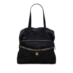 Chanel Coco Mark Ecoport Tote Bag AP2664 Black Nylon Women's CHANEL