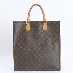 Louis Vuitton Monogram Sac Plat M51140 Leather Tote Bag Shoulder Handbag Women's