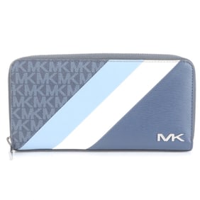 Michael Kors MK Monogram Leather Bifold Long Wallet with Round Zipper for Men