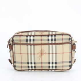 Burberry Nova Check Shadow Horse Leather Second Bag/Clutch Pouch Brown Men's