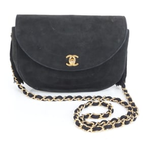 Chanel tassel leather chain shoulder bag, crossbody handbag, tote black, women's