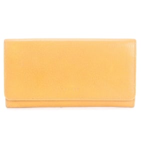 Celine Leather Long Wallet, Round Zipper, Bifold, Women's