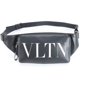 Valentino Garavani VLTN logo leather body bag, waist pouch, shoulder bag for men