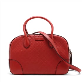 Gucci Diamante Red 354224 Leather 2-Way Handbag/Shoulder Bag, Genuine Leather, Women's