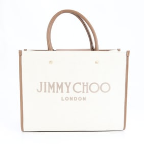 Jimmy Choo Avenue Leather Tote Bag with Hologram Seal, Shoulder Bag, Handbag, Women's