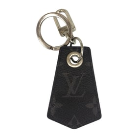 LOUIS VUITTON Monogram Eclipse Black Leather Keychain with Silver Hardware, MP1795, for Men