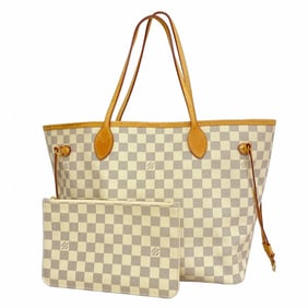 Louis Vuitton Damier Azur Neverfull MM Tote Bag N41361 White Women's