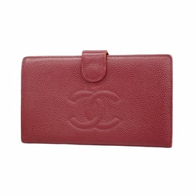Chanel long wallet in caviar leather, Bordeaux, for women
