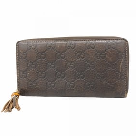 Gucci Long Wallet Guccissima Bamboo 224253 Leather Brown Women's
