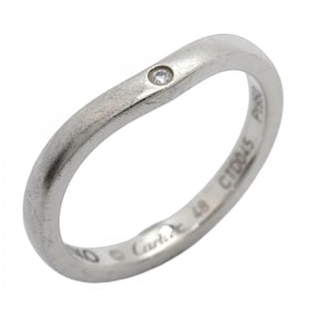 Cartier Ballerina 3PD Ring, Pt950 Platinum with Diamonds, #48, Women's, P1351385