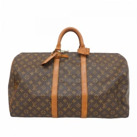 Louis Vuitton Monogram Keepall 55 Boston Bag M41424 Brown Men's/Women's P1480452
