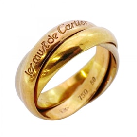 Cartier Trinity Ring, 18K Yellow Gold, White Pink #50, Women's