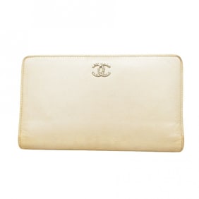 Chanel long wallet in caviar leather and silver for women