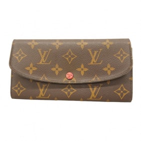 Louis Vuitton Monogram Portefeuille Emilie Long Wallet M60697 Brown Fuchsia Women's