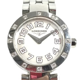 LONGINES DolceVita L5.174.0 Diamond Bezel with 12 Diamonds, Women's Watch, Stainless Steel, Silver