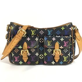 LOUIS VUITTON M40052 Monogram Multicolore Lodge GM Shoulder Bag in Canvas, Women's, Noir, Black