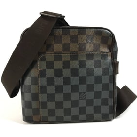 LOUIS VUITTON N41442 Damier Olaf PM Pochette Shoulder Bag in Canvas, Unisex, Ebene Brown