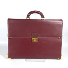 CARTIER Cartier logo tote bag, handbag, document business leather, men's, burgundy