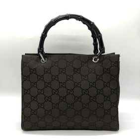 GUCCI 002/1065 Handbag Brown GG Bamboo for Men and Women