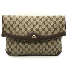 GUCCI Old 156 02 Clutch Bag/Second Bag/Pouch in GG Supreme Leather (Brown) for Men and Women