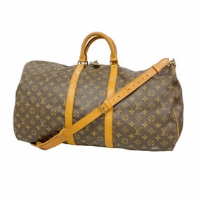 Louis Vuitton Monogram Keepall Bandouliere 55 Boston Bag M41414 Brown Men's and Women's