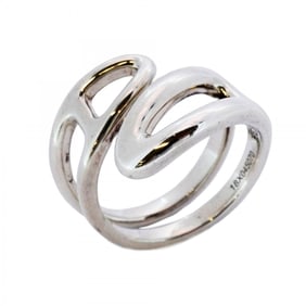 Hermes Hermès Chaine d'Ancre Twist Ring, Silver 925, #55, Men's