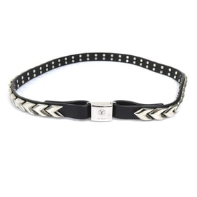 Louis Vuitton LOUIS VUITTON Belt Leather Metal Black Women's h31545a