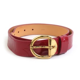 Louis Vuitton Monogram Vernis Santur Patent Leather Belt with Metallic Red and Gold, Women's, M6980,
