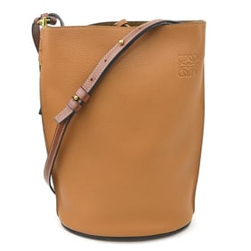 LOEWE Gate Bucket Bag, Brown Leather, Women's, 90186g
