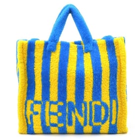 Fendi Men's Mouton Shoulder Bag in Blue and Yellow (7VA390-61K w1221a)