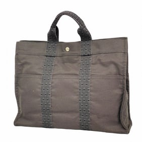 Hermes Hermès Air Line MM Tote Bag, Canvas, Gray, Men's and Women's