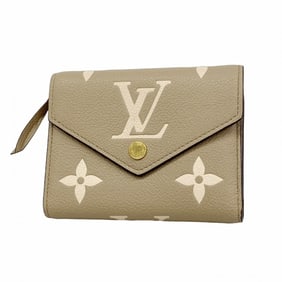 Louis Vuitton Tri-fold Wallet Monogram Empreinte Two-Tone Portefeuille Victorine M81861 Tourterelle
