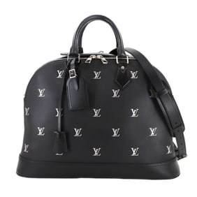 Louis Vuitton LV Blason Alma Daffle 2-way Boston Shoulder Bag in Black and Silver Leather (M24397)