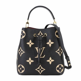 Louis Vuitton Neo Noe MM Two-Way Monogram Empreinte Handbag in Black and Beige Leather with RFID,