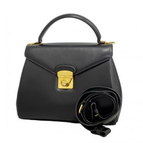 Salvatore Ferragamo handbag, black leather, 2-way bag for women
