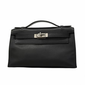 Hermes Hermès Pochette Kelly handbag, Evercolor, black, J stamp, women's
