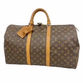 Louis Vuitton Monogram Keepall 50 Boston Bag M41426 Brown Men's and Women's