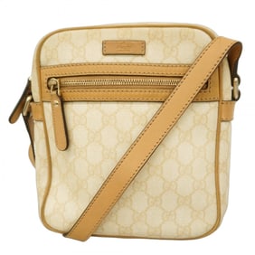 Gucci GG Supreme Shoulder Bag 233268 Beige Champagne Women's