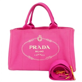 Prada Canapa Canvas Handbag, Pink, 2-Way Bag for Women