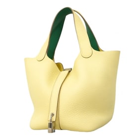 Hermes Hermès Picotin Lock Eclat PM Handbag in Taurillon Clemence, Swift, Jaune Milton, Vertigo,